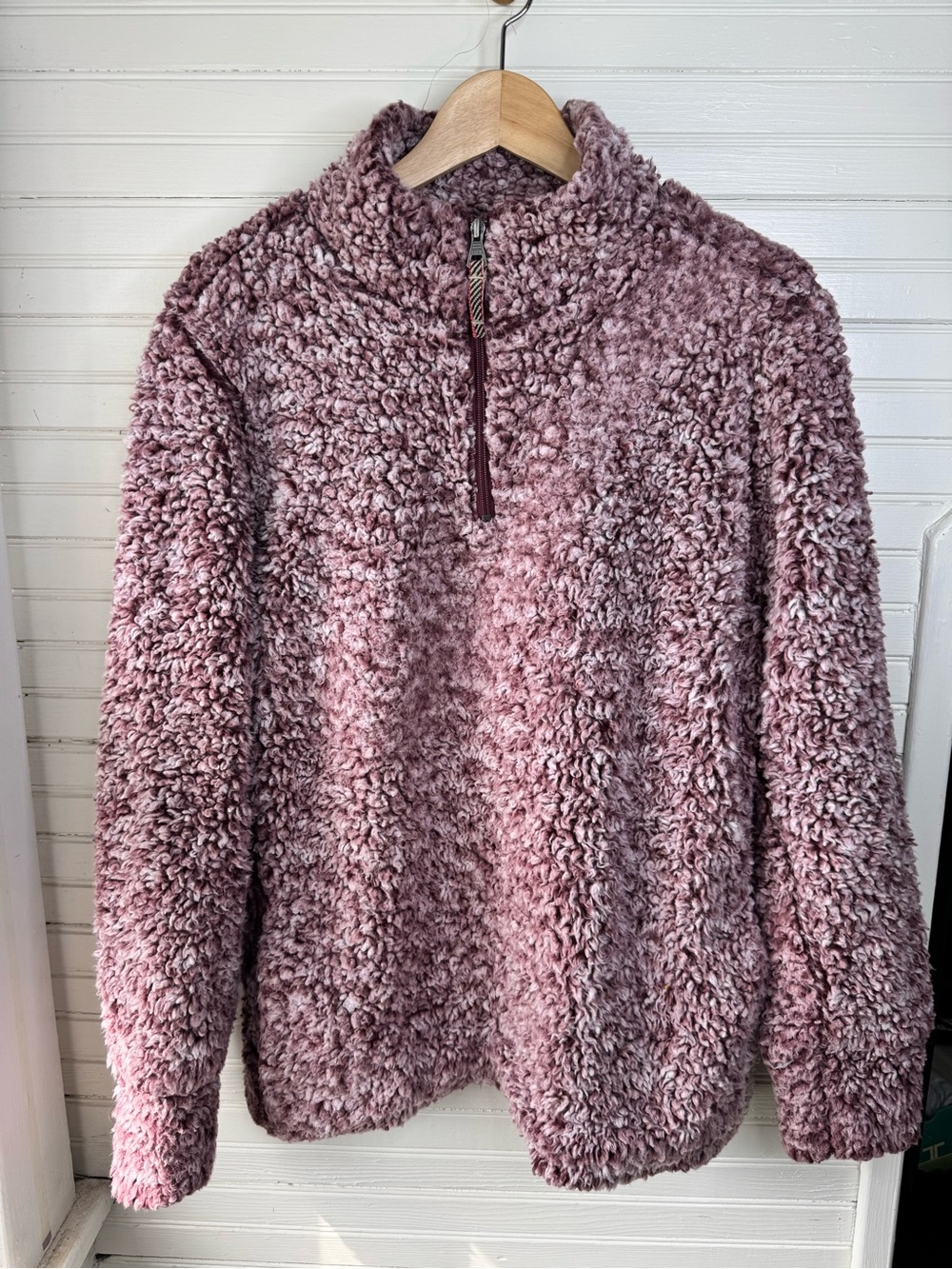 Cozy Women's Plush Sherpa Quarter-zip purple & Pink